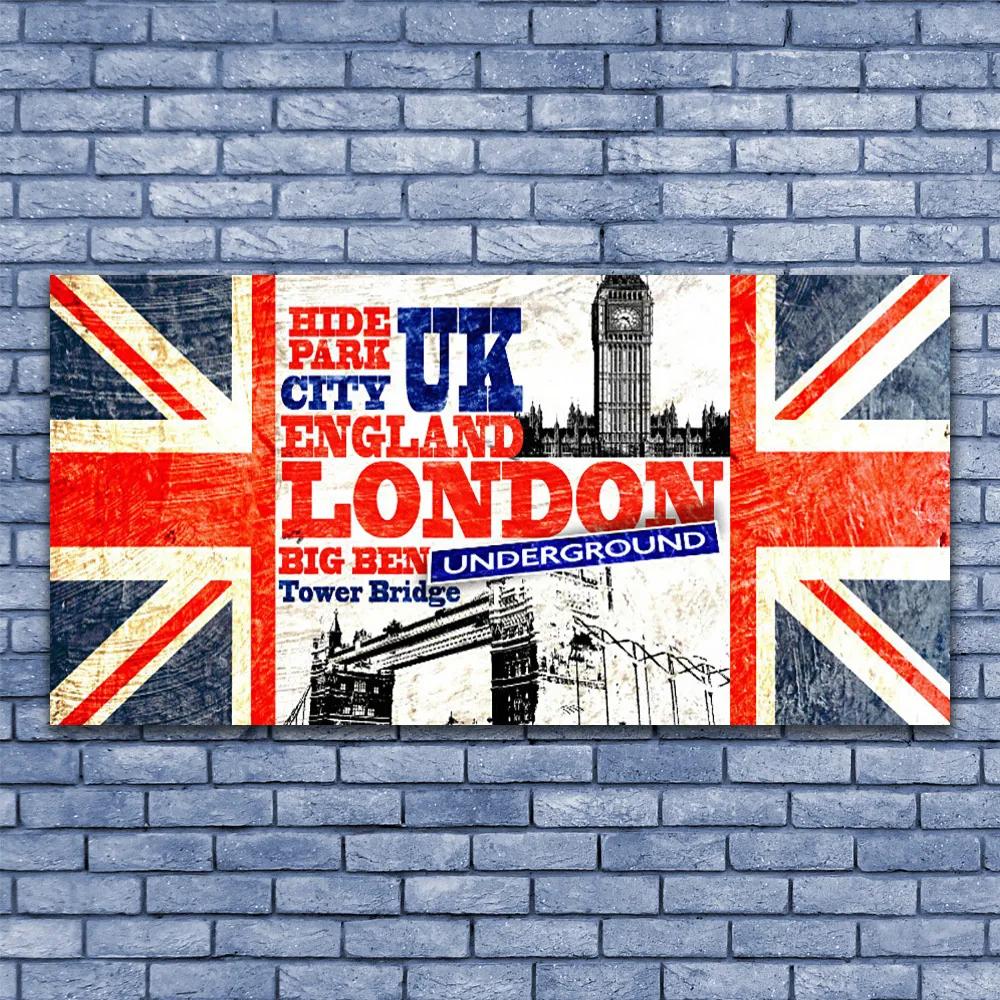 Vászonkép London Flag Art 125x50 cm