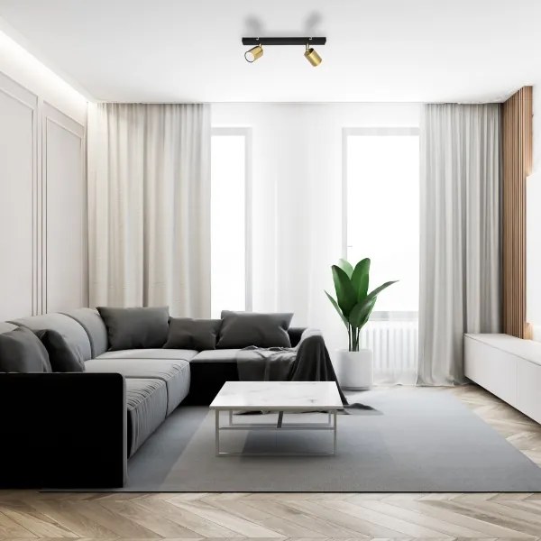 LED Spotlámpa TUNE 2xGU10/4,8W/230V arany/fekete