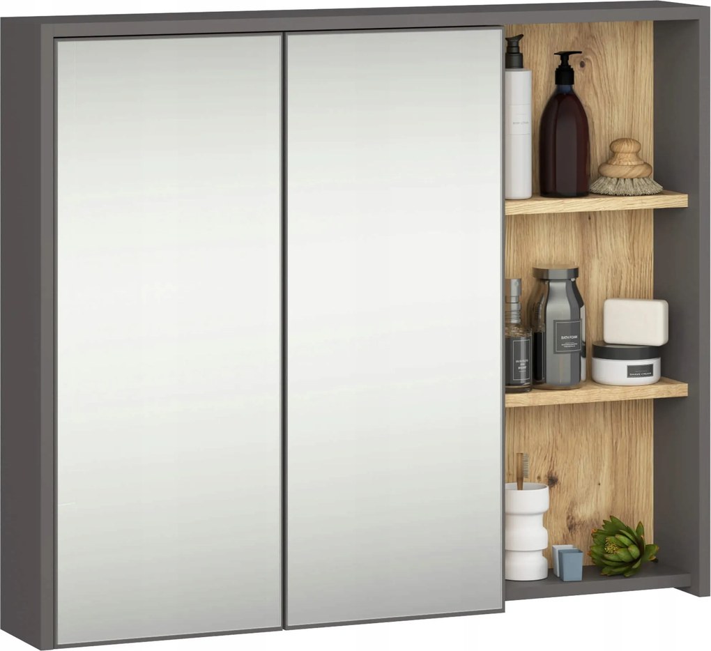 Vami W90 2D3P Függesztett Fürdőszobai Szekrény Lo Grafit/artisan Akd