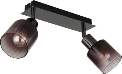 Globo 54313-2 Spotlámpa fém fekete-króm, réz színű/átlátszó színátmenetes üveg búra, HxSzxM: 250x80x180mm, 2x E14 40W 230V izzók nélkül