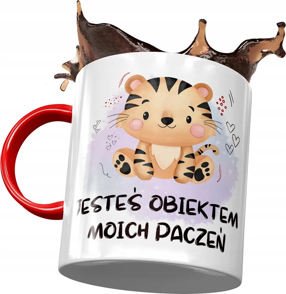 Piros Tigris Bögre Cuki Ajándék Nyomtatott Fotóval