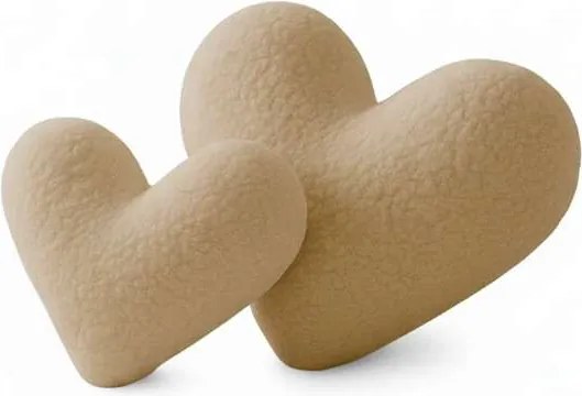 Teddy Kalp Big szív alakú díszpárna, világos bézs