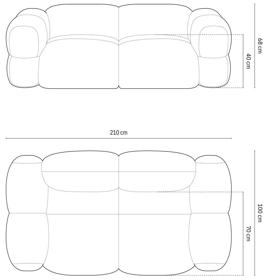 Bézs kanapé 210 cm Loretto – Cosmopolitan Design