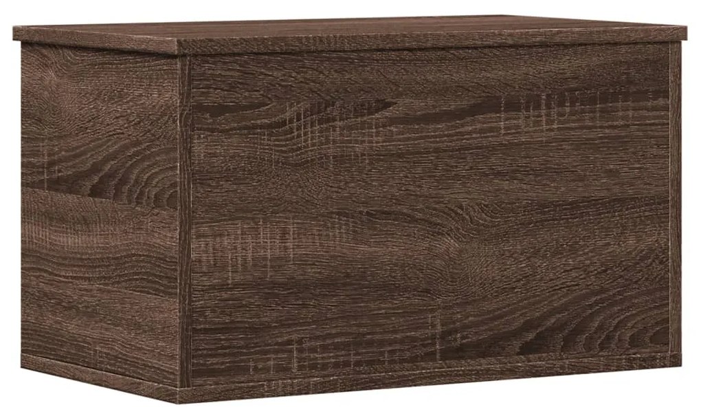 barna tölgy színű szerelt fa tárolóláda 60 x 35 x 35 cm