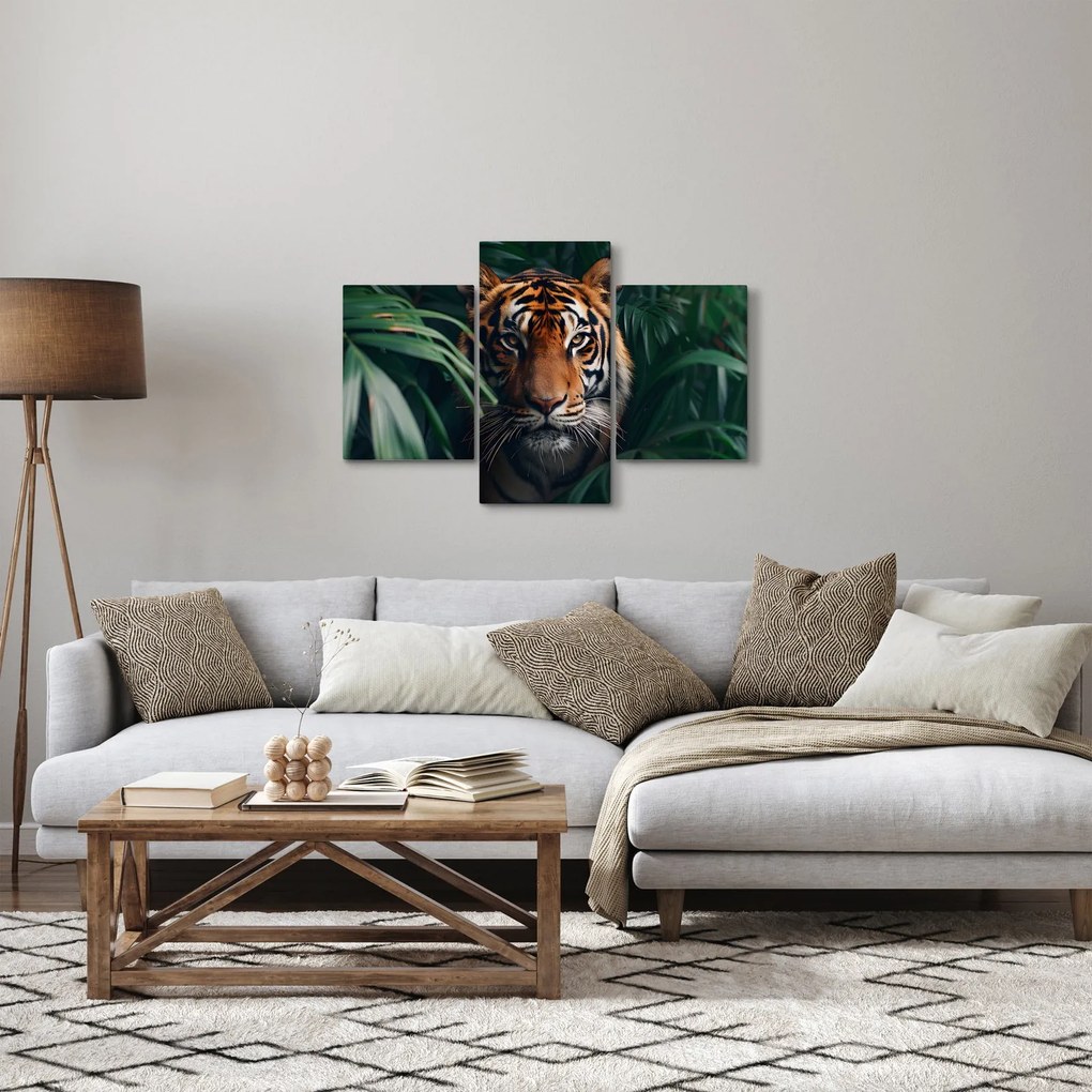 Kép - Egy tigris portréja a dzsungelben (90x60 cm)