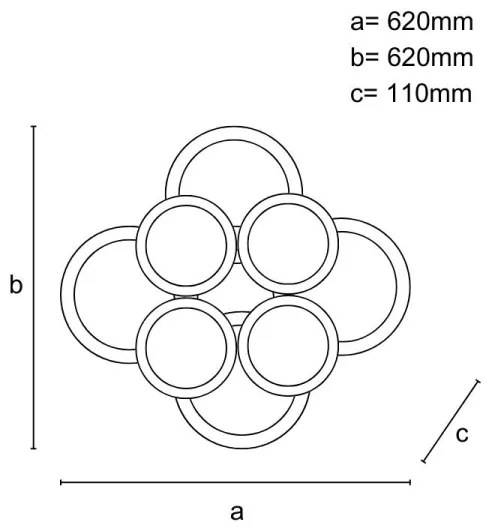 LED Dimmelhető felületre szerelhető csillár LED/200W/230V 3000-6500K + távirányítás