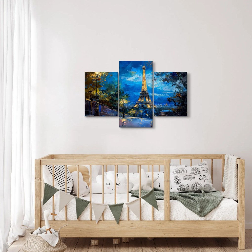 Kép - Olajfestmény az Eiffel-toronyról (90x60 cm)