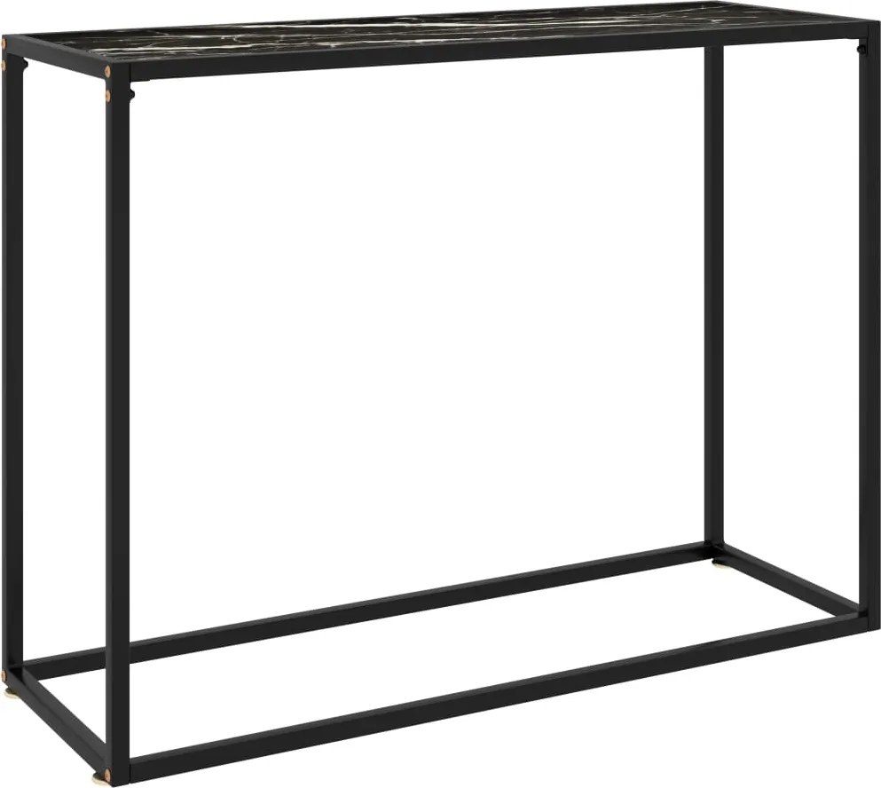 vidaXL fekete edzett üveg tálalóasztal 100 x 35 x 75 cm