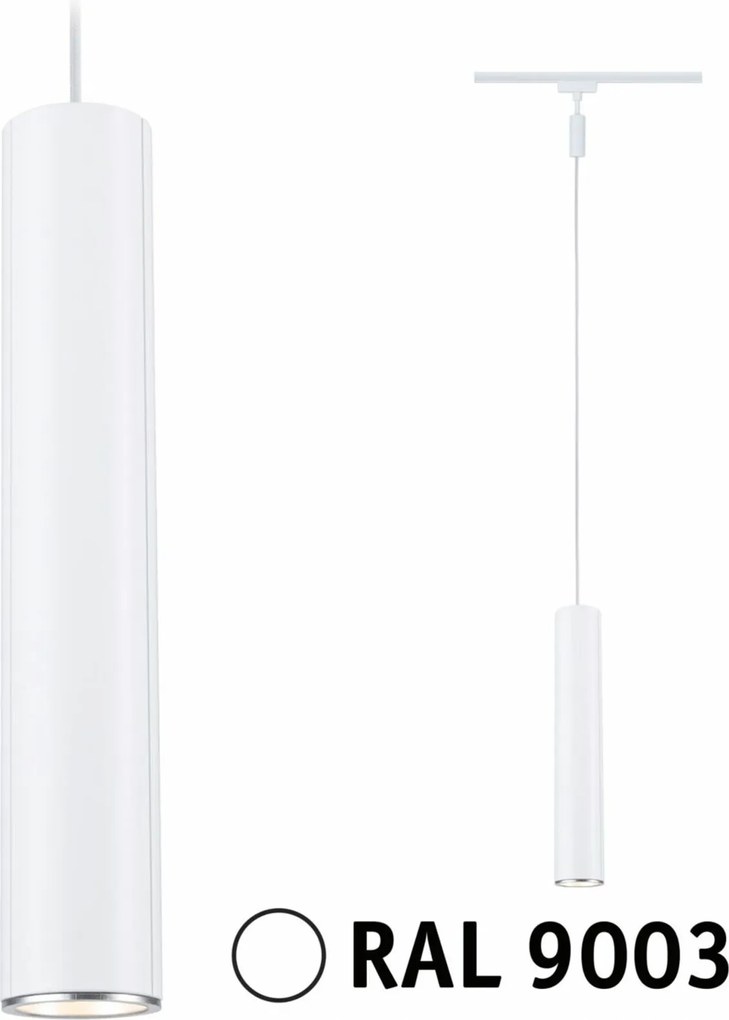 Paulmann URail Catalejo függeszték GU10 10W fehér Ral 9003, 230V-os sínre szerelhető