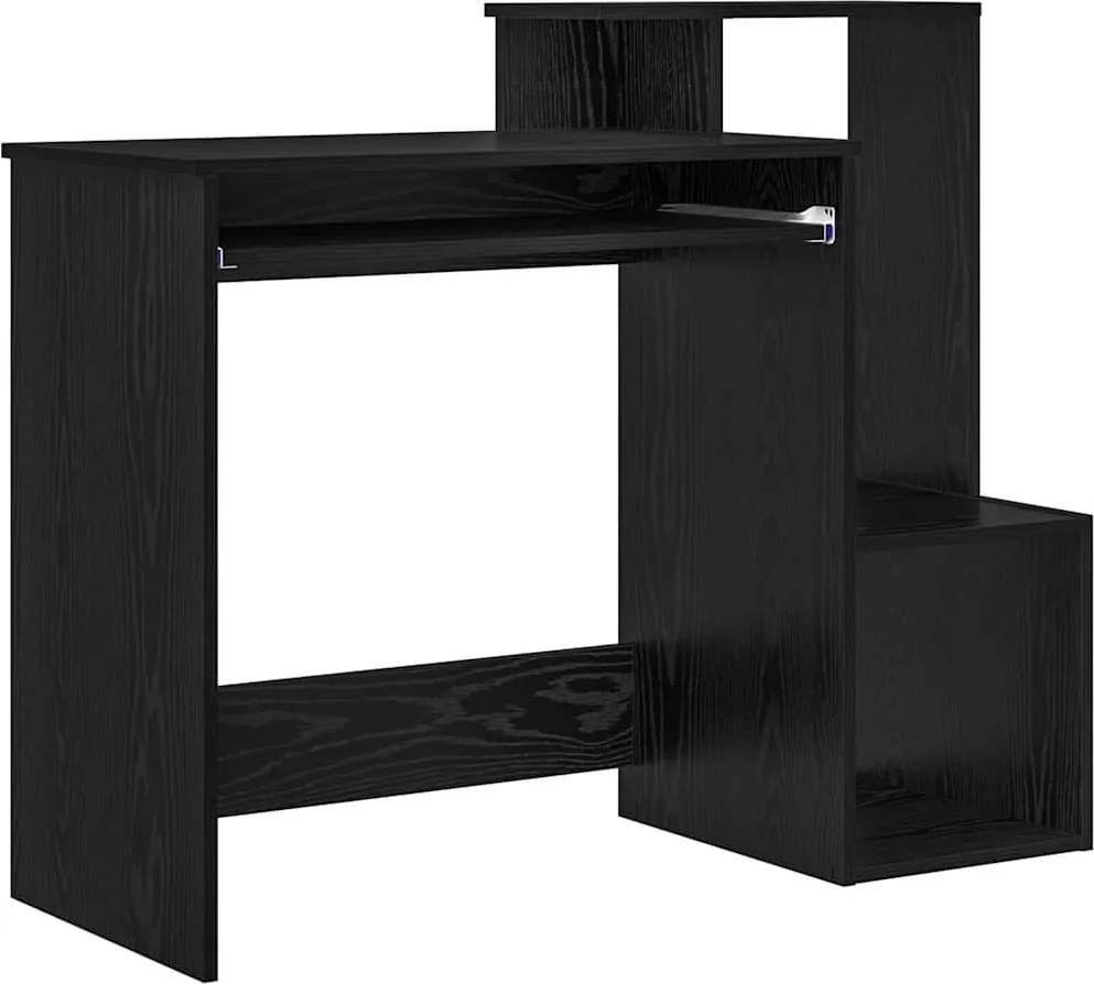 vidaXL Asztal fiókkal Fekete tölgy 106 x 41 x 88.5 cm Faanyag