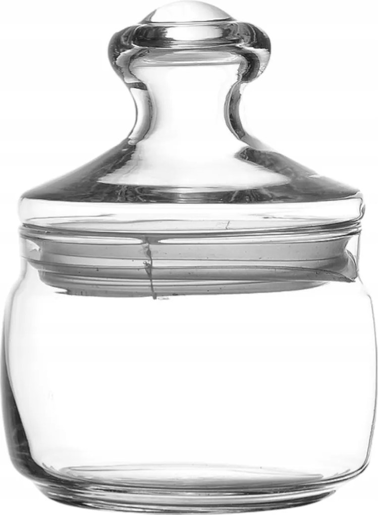 420ML-ES Üvegedény Ételtartó Fedéllel Kávés Keksz 13CM Vastag Üveg