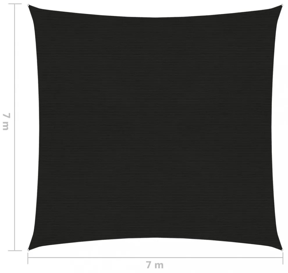 fekete HDPE napvitorla 160 g/m² 7 x 7 m