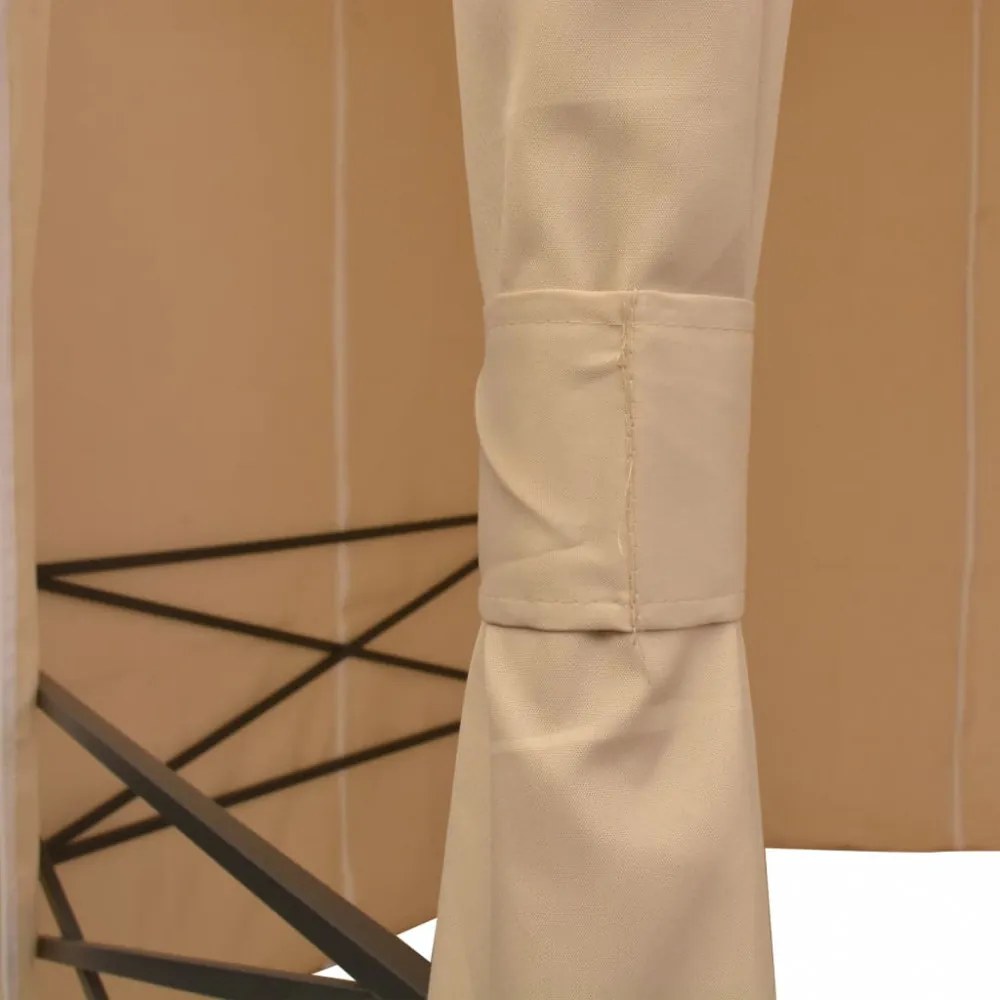 hatszögű kerti pavilon függönyökkel 360 x 265 cm