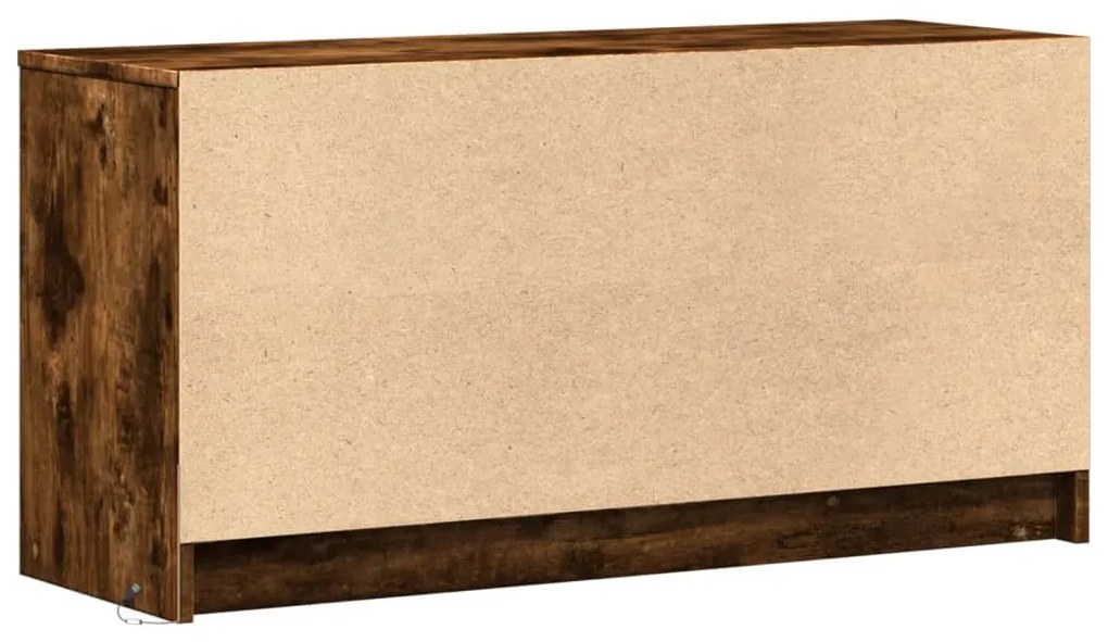 füstös tölgy színű szerelt fa LED-es TV-szekrény 100x34x50 cm