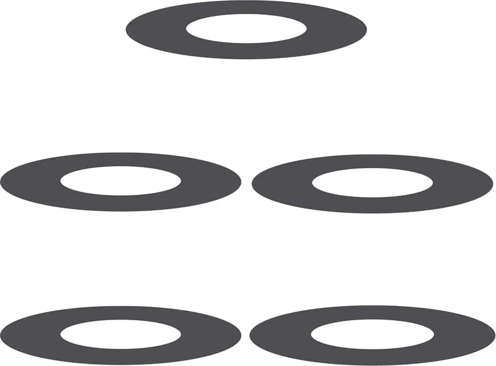 vidaXL Alkalmas lapos fa gyűrűkhez 5 pcs Fekete Ø30 / 60 cm Acél