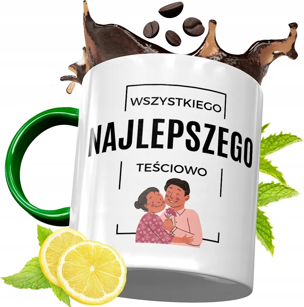 Zöld Bögre Anyósnak Születésnapi Ajándéknak, fényképes nyomattal