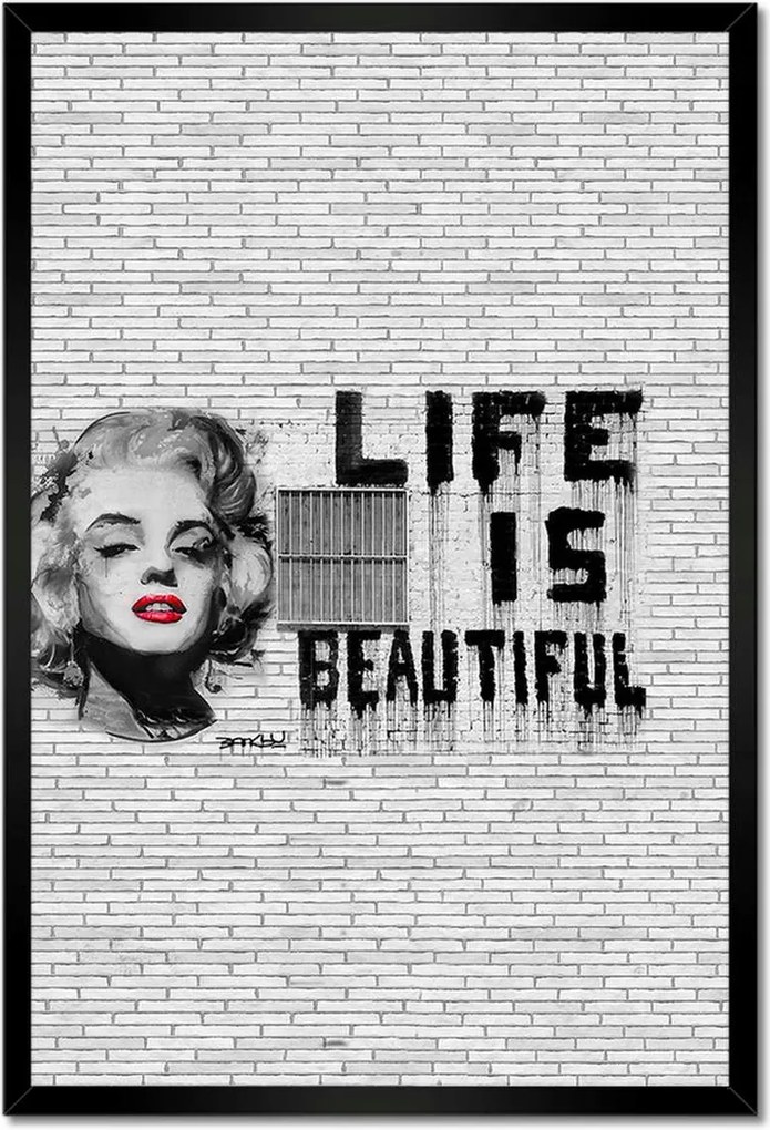 Poszterek keretben 40x60 Banksy Life is beautiful
