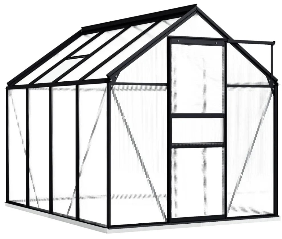 vidaXL antracitszürke melegház alumíniumalapzattal 4,75 m²