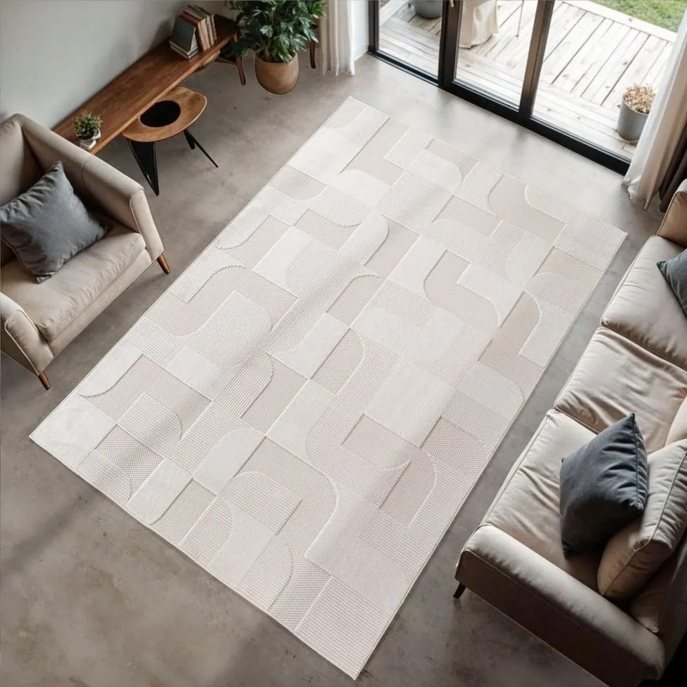 Krémszínű kültéri-beltéri szőnyeg 200x290 cm Doha 1651 Cream – Ayyildiz Carpets
