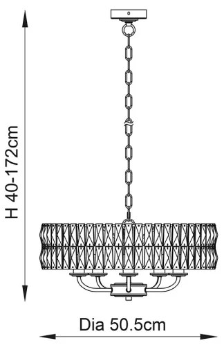 Endon 104467 - Csillár láncon CLIFTON 5xE14/6W/230V fényezett króm/átlátszó