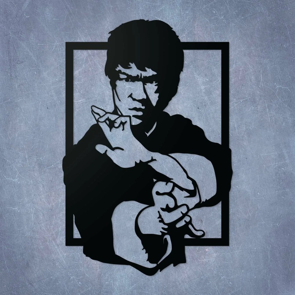 Fából készült falikép - Bruce Lee