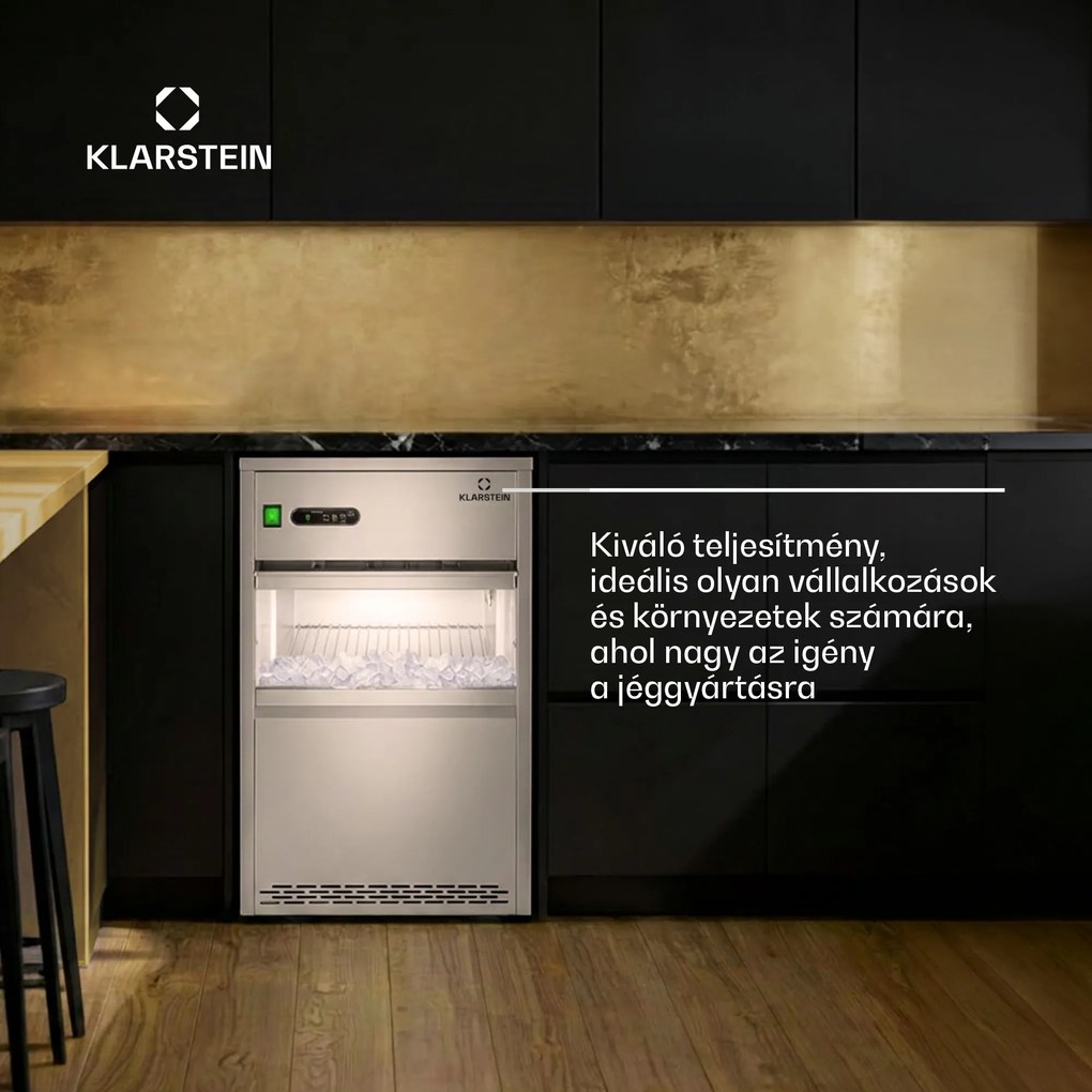 Klarstein Powericer XXL, jégkocka készítő, ipari berendezés légkocka gyártáshoz, 160 W