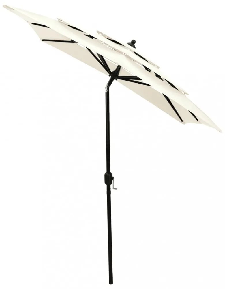 3 szintes homokszínű napernyő alumíniumrúddal 2 x 2 m