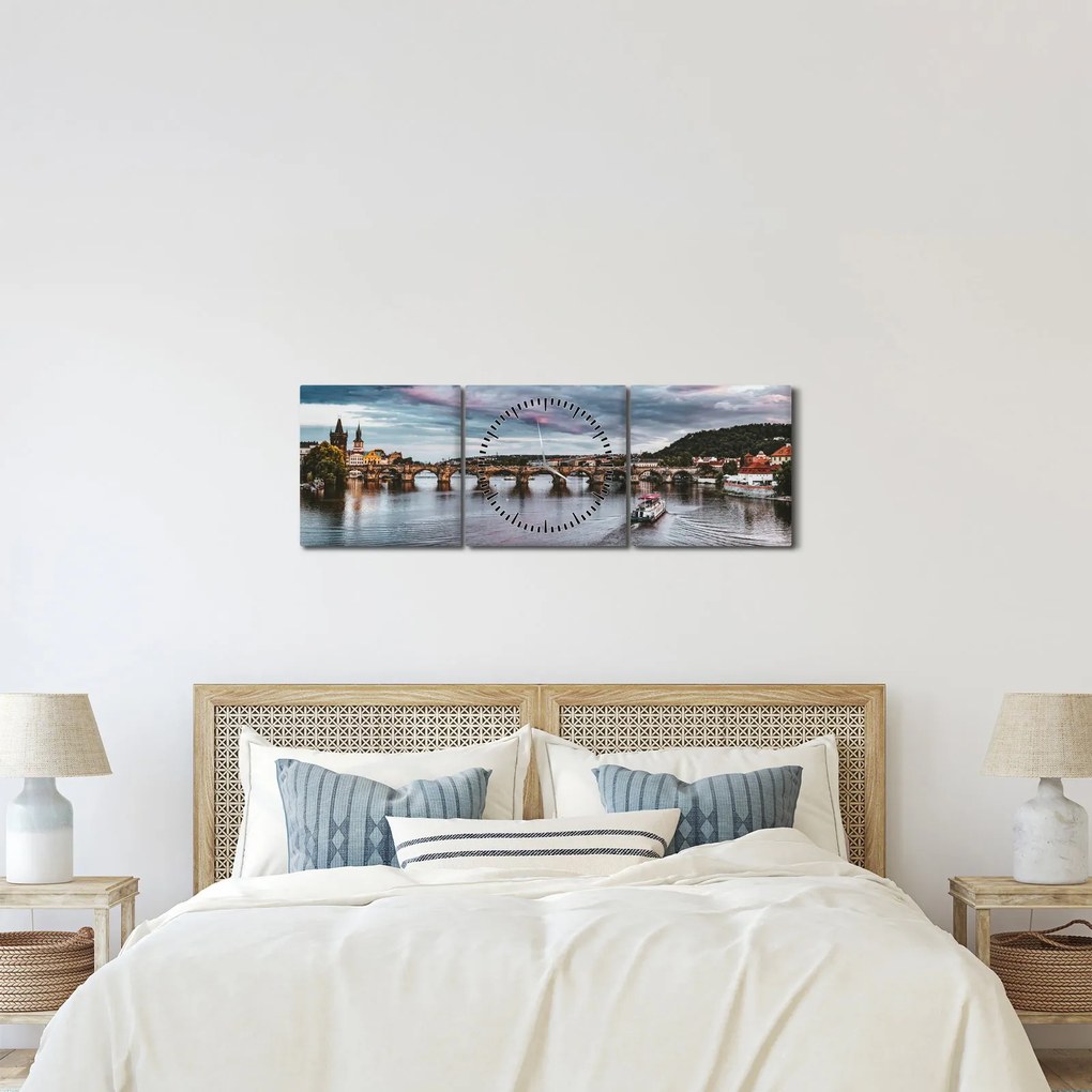 Vltava képe (órával) (90x30 cm)