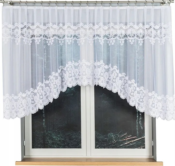 Jacquard függöny békák számára Daria 300x120 fehér