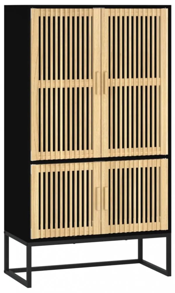 fekete szerelt fa magasszekrény 70 x 35 x 125 cm