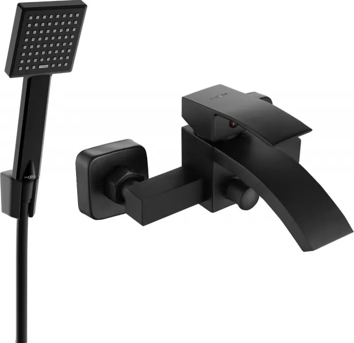 Mexen Libra R45 fürdőkád csaptelep zuhanyszettel, fekete - 74513R45-70