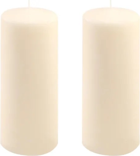 Krémszínű paraffingyertyák 2 × 25 cm Ø 10 cm 180 óra