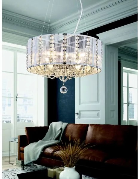 Globo 15091H - Kristálycsillár zsinóron WALLA 4xE14/40W/230V