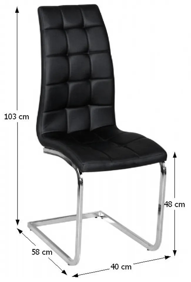 Étkezőszék Cli (fekete + króm). 794747
