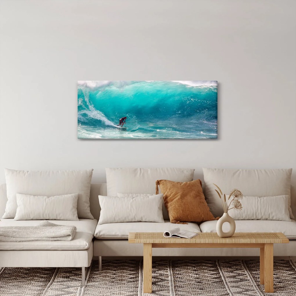 Szörfösök képe a hullámokban (120x50 cm)