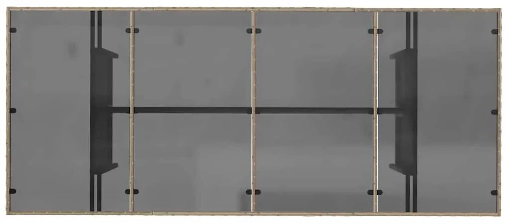 Kert étkező szett 7 pcs Bézs 190 x 80 x 75 cm polirattan