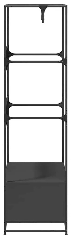 fekete szerelt fa ruhásszekrény 90 x 50 x 180 cm