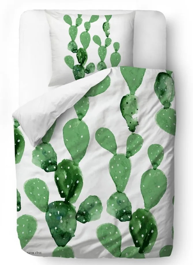 Cactus Watercolour pamut-szatén kétszemélyes ágyneműhuzat, 200 x 200 cm - Butter Kings