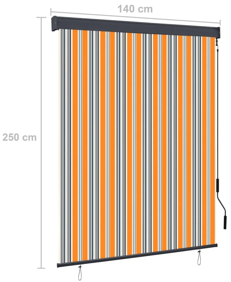 sárga és kék kültéri roló 140 x 250 cm
