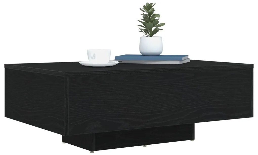 Dohányzóasztal LED világítással Fekete tölgy 85x55x31 cm