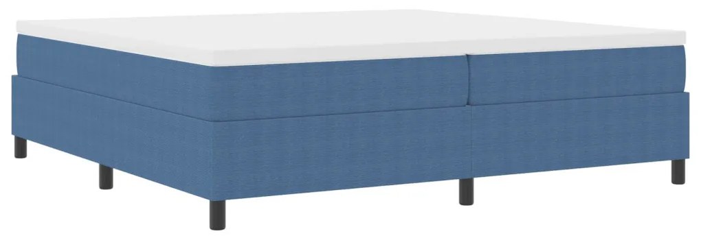 Boxspring Ágy Kék 200x200 cm Vászon