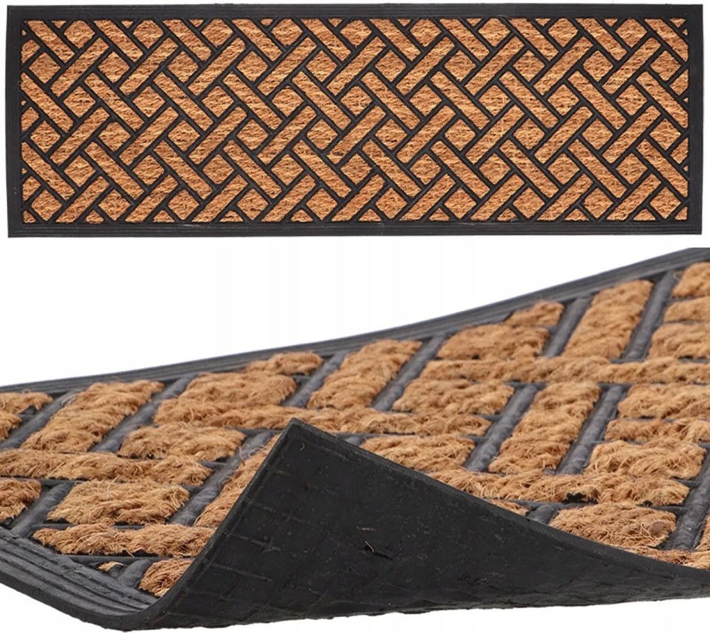 Lábtörlő Kókusz Gumi XL geometrikus mintás Nagy külső szőnyeg 120cm