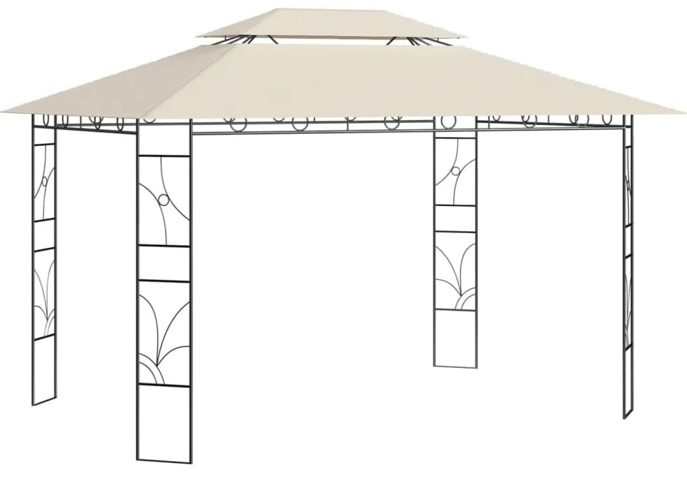 Krémszínű pavilon 4 x 3 x 2,7 m 160 g/m²