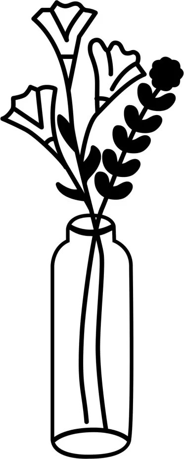 Flower fém fali dekoráció, 24×60 cm