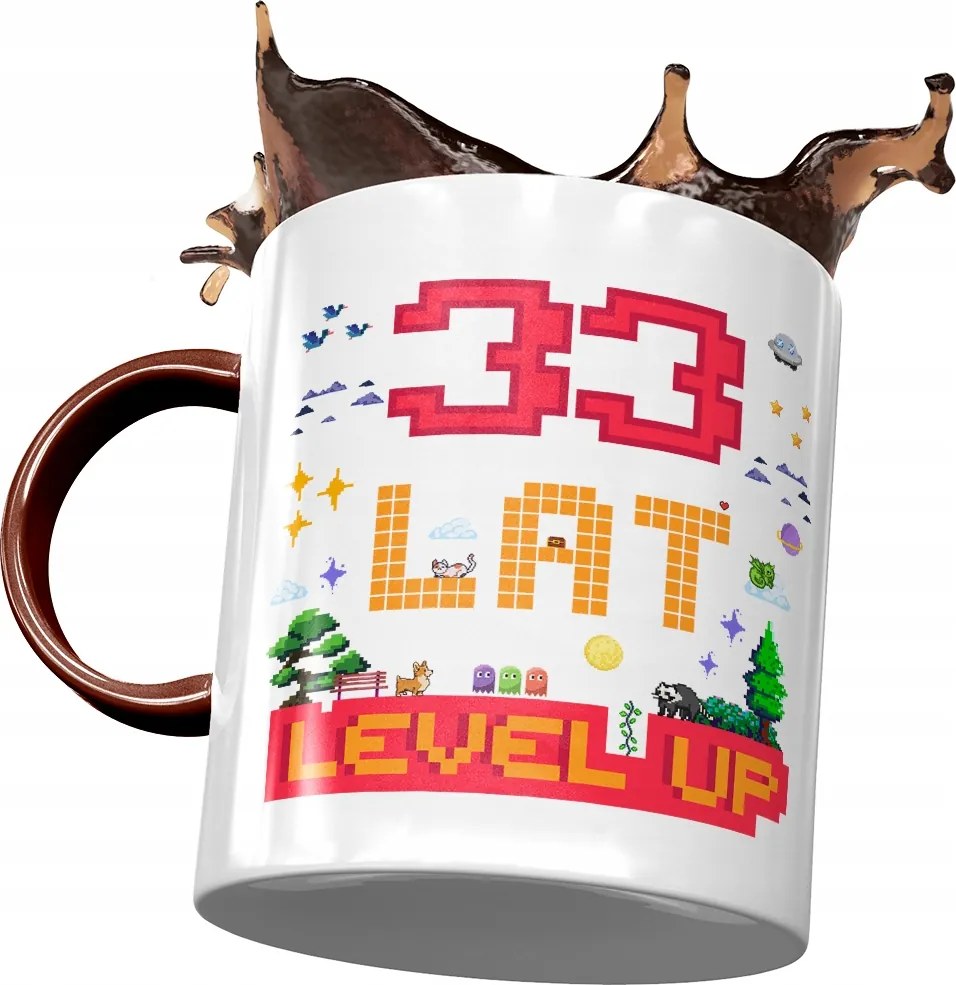 Bordó Bögre Születésnapra 33 33. 33. Ajándék Nyomtatott Fotóval