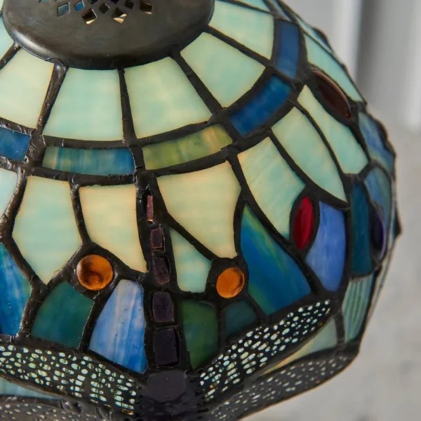 Endon 64088 - Tiffany DRAGONFLY asztali lámpa 1xE14/40W/230V, átm. 20 cm