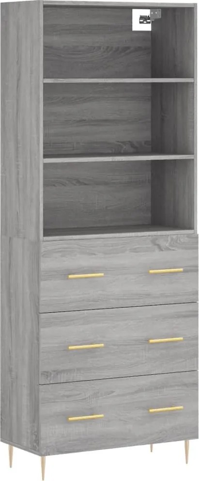 vidaXL szürke sonoma szerelt fa magasszekrény 69,5 x 34 x 180 cm