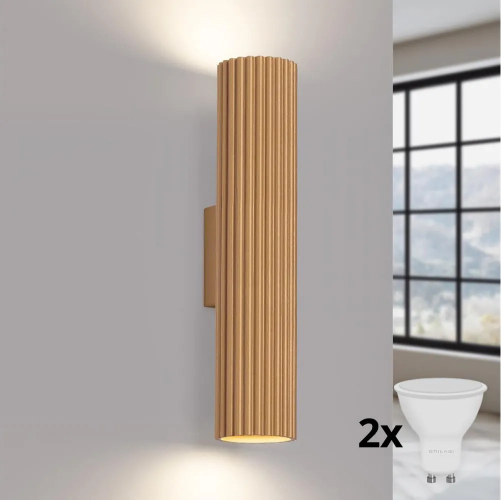 Brilagi - CRESTO LED fali lámpatest, 2× GU10/10W/230V, 30 cm, aranyszínű