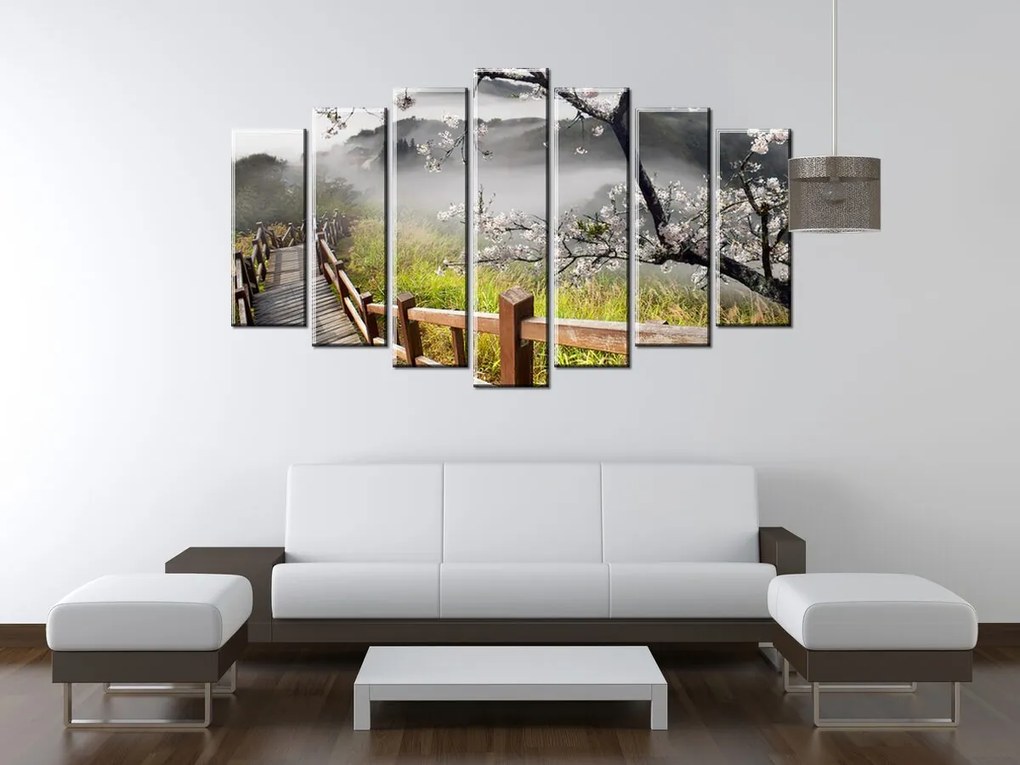 Gario Vászonkép Virágzó meggyfa - 7 részes Méret: 140 x 80 cm