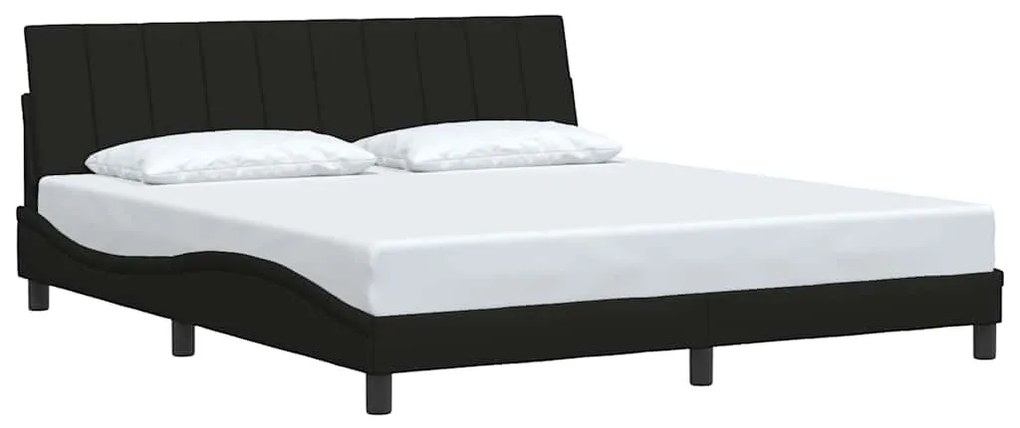 fekete szövet ágykeret matrac nélkül Hanko 180 x 200 cm